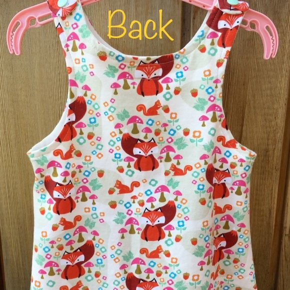 FOX PRINT DRESS Jersey Knit Size 1T - Picture 2 of 9